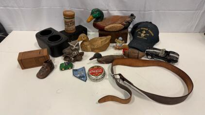 Vintage Wooden Duck Decor, Vintage Leather Belt & More