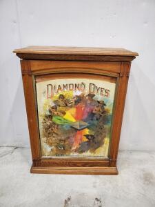 Antique Diamond Dyes Wooden Cabinet, 28 Compartments, Early 20th Century