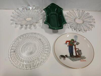 Iridescent Decorative Glass Plate, Fluted Edge, 11-inch Diameter & More