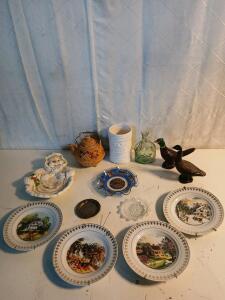 (1) Vintage 10" Ceramic Tea Canister (1) Japanese Golden Honey Ceramic Teapot & More