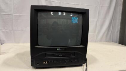 Emerson EWC1301 13" CRT TV/VCR Combo, VHS, Front AV Inputs, Built-in Antenna, 120V, 2002