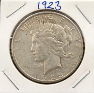 1923 Peace Silver Dollar, 90% Silver, Anthony de Francisci Design, Circulated Coin
