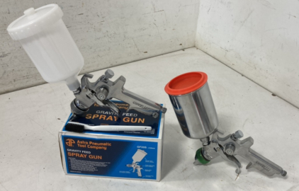 (2) Astro Pneumatic Gravity Feed Spray Guns