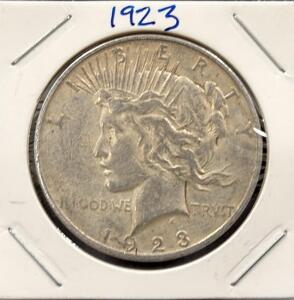 1923 Peace Dollar, 90% Silver, Philadelphia Mint, Anthony de Francisci Design