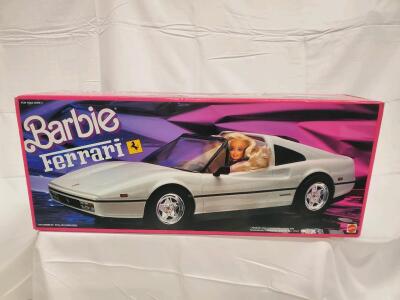 Barbie Ferrari Toy Car, White, Original Box with Doll