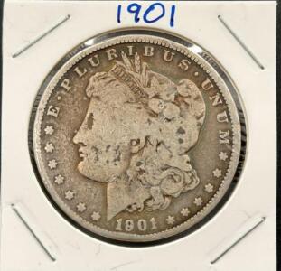 1901-O Morgan Silver Dollar, New Orleans Mint, 90% Silver, Circulated
