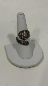 Antique Sterling Silver Alvin French Scroll Pattern Flatware Spoon Ring