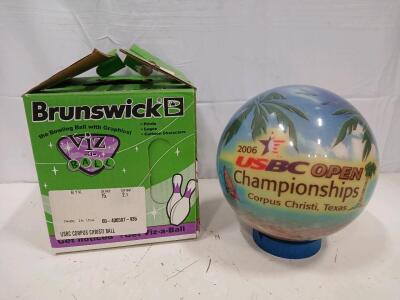 Brunswick Viz-a-Ball Bowling Ball, 15 lbs, USBC Open 2006 Edition, Serial 60-400387-935