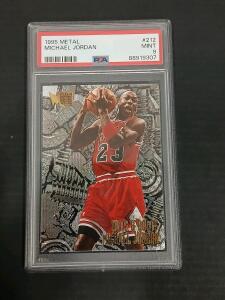 1995 Fleer Metal Michael Jordan PSA 9 Mint #212 Trading Card