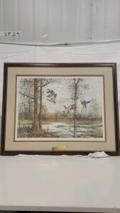 David Hagerbaumer "Autumn Mallards" Signed Ltd Ed 56/350, Framed, 1987-88 Artist of the Year