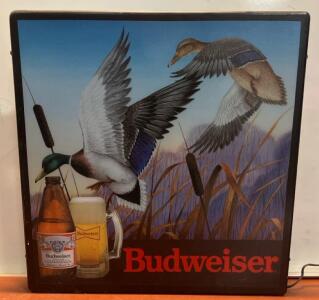 Budweiser Illuminated Indoor Sign Mallard Ducks 18"x18" Wall-Mount UL Listed AG875527