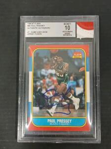 1986-87 Fleer Paul Pressey Autographed Card, Beckett Grade 10, Milwaukee Bucks