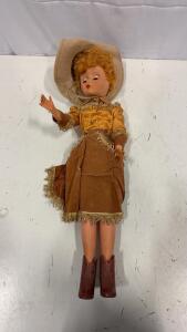Vintage 1957 Gail&rsquo;s Of Golden West Mae Cowgirl Collectable Doll -24&rdquo;