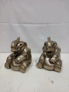 PM Craftsman Decorative Elephant Bookends, Handcrafted, Maitland, Florida
