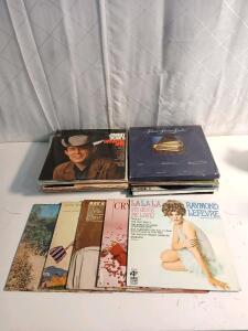 (50) Assorted Vinyl Records Including Jimmy Dean, Crystal Gayle And More
