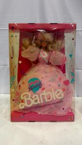 Happy Birthday Barbie Doll 7283 Mattel 1993 NRFB Collector Blonde Pink Gown Malaysia