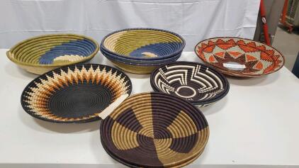 (10) Hand Woven Baskets From Haiti