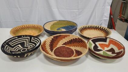(10) Hand Woven Baskets From Haiti