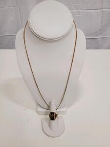 Necklace and 10Kt Caldwell Class Ring