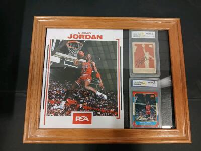 1996-97 Fleer 23kt Gold Michael Jordan Card, GEM-MT 10, Autographed, Framed
