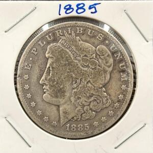 1885 Morgan Silver Dollar, Philadelphia Mint, 90% Silver, Circulated, No Mint Mark