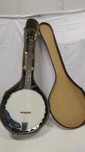 Iida 5-String Banjo with Resonator and Case