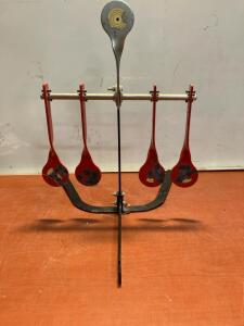 Resettable Steel Shooting Target, 4 Swing Paddles + Top Reset Paddle, .22 LR Rated, Freestanding