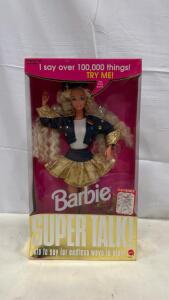 Mattel Barbie Super Talk! Talking Doll 1994, Boxed, Model 12290, Says 100,000+ Phrases