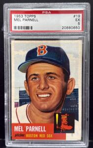 1953 Topps Mel Parnell Baseball Card, PSA 5, Boston Red Sox, #19