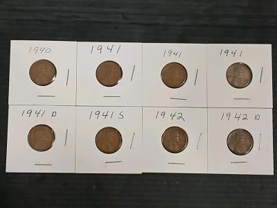 (8) 1940-1942 Pennies