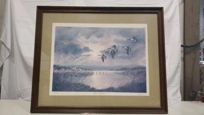 Honkers Arriving By Les C. Kouba 159/2000 Signed 33.25"x27.25"