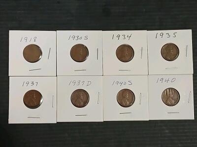 (8) 1918-1940 Pennies