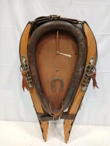 Horse Collar Wall Clock Decor 30"x15"