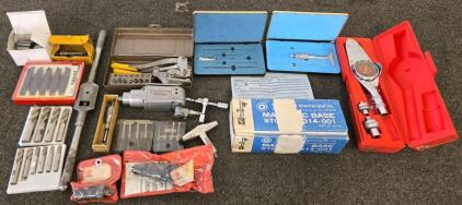 Starrett No. 85 & 86 Inside Micrometer Set, 2"-12.5" Range, Extension Rods, Master Mag Base & More Tools