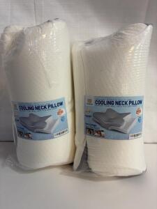 Mullow Memory Foam Cooling Neck Pillow, Multi-Pose, 23.6x14.2", High Density, Removable Cover. lot of 2