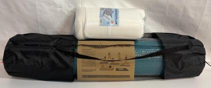 Mullow Cooling Memory Foam Neck Pillow, Kanonnmoori Extra Large 72"x32" Yoga Mat Set with Bag