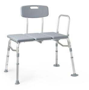 Guardian G3-100KBX1 Transfer Bench with Back, 400 lb Capacity, Adjustable Height, Medline