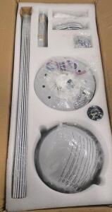 62" Ceiling Fan With Dome Light, Remote, Silver W/ Aluminum Blades