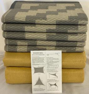 Outdoor Sun Shade (16FTx20FT) & Outdoor Carpet (6FTx9FT, Grey)