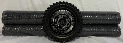 (2) Outdoor Heavy Duty Doormats (47&rdquo;x70&rdquo;) & Junkai 80/100-10 (3.00-10) Rear Wheel Assembly, Tire/Sprocket/Disc, For 50-125cc Dirt Bikes