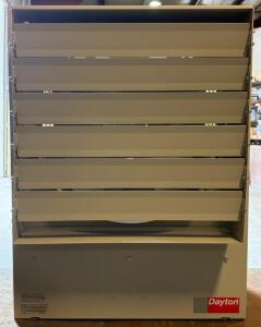 Dayton Industrial Electric Unit Heater, 10 kW, 240V 3-Phase, 630 CFM, Wall/Ceiling Mount | H3&rsquo;xW30&rdquo;xD19.5&rdquo;