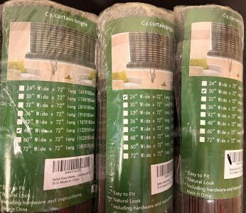 (3) Bamboo Roman Window Blinds sizes 30&rdquo;x72&rdquo;, 24&rdquo;x72&rdquo; and 48&rdquo;x72&rdquo;