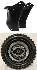 REARACE Motorcycle Side Panel Side Fairings For Tenere 700 XTZ690 2019-2024 (Black) & Junkai 80/100-10 (3.00-10) Rear Wheel Assembly, Tire/Sprocket/Disc, For 50-125cc Dirt Bike