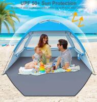 Gorich Beach Tent Sun Shelter For 3 Persons And MOBI GARDEN Twin Air Mattress with Built-in Pump. - 3