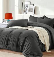 Gray Queen Comforter Set 7 Piece And Fluffy Gray Rug 8x10 for Bed Room