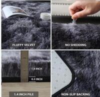 Gray Queen Comforter Set 7 Piece And Fluffy Gray Rug 8x10 for Bed Room - 6