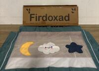 Frida Baby 4-in-1 Bath Tub, Cumbor Safety Gate 54", 2 Firdoxad Bed Rails, Wooden Play Gym Lot And Wildkin Nap Mat With Reusable Pillow - 4