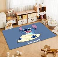 Color & Geometry 24"x48" Heavy Duty Grey Door Mat & Lilo & Stitch 59"x39" Cartoon Rug, Both New - 2