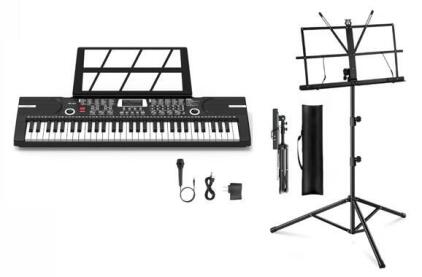 BDMuisc 61 Key Electric Keyboard & Portable Music Stand