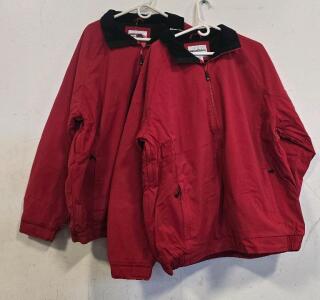 (2) XS WearGuard 3-Season Pro-Fit Jacket Red, Water Repellent, Fleece Lined, Style 82401 Aramark